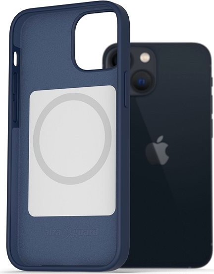 Pouzdro AlzaGuard Magsafe Silicone Case iPhone 13 Mini modré