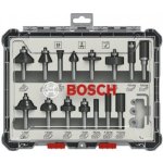 Bosch Smíšená sada tvarových fréz s vřetenem 8 mm, 15 ks, smíšené 2607017472 – Sleviste.cz