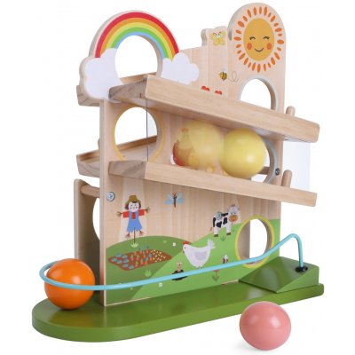 Derrson dřevěná kuličková dráha Happy farm – Sleviste.cz