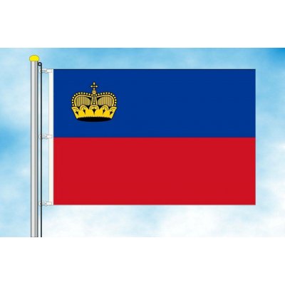 LIBEA, s.r.o. Vlajka Lichtenštejnska Rozměr: 60×90 cm, Uchycení: Karabiny na stožár – Hledejceny.cz