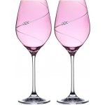 Diamante sklenice na bílé víno Silhouette City Pink s krystaly Swarovski 2 x 360 ml – Zboží Dáma