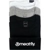 Pánské Tričko Meatfly balení pánských triček MF Logo Multipack Black/Grey Heather White