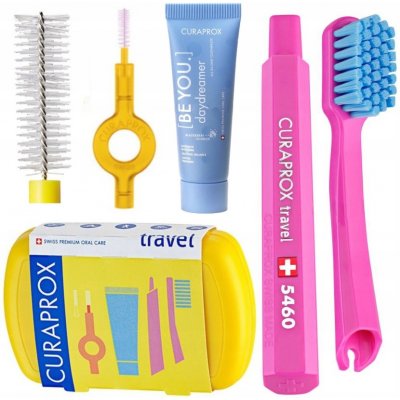 Curaprox Travel set žlutý 2 ks zubních kartáčků + zubní pasta 10 ml dárková sada – Sleviste.cz