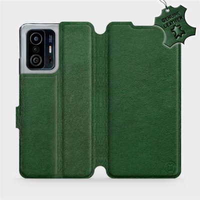 Pouzdro Mobiwear Luxusní kožené Flip Xiaomi 11T Pro / Xiaomi 11T - Zelené - L_GRS Green Leather – Zboží Mobilmania