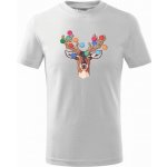 Vánoční jelen tričko dětské bavlněné bílá – Zboží Mobilmania