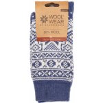 Woolwear of Scandinavia Vlněné ponožky Blue/Winter Pattern modrá – Zboží Dáma