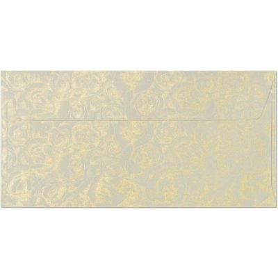 Galeria Papieru DL obálky 10 ks (120 g/m2) slonovinové se zlatými růžemi – Zboží Mobilmania
