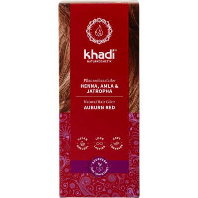 Khadi rostlinná barva na vlasy Henna jantarově červená 100 g – Zboží Dáma