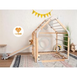 Montessori Furniture dětský domeček Home color se skluzavkou a rampou