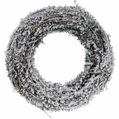 Mat Dekorace VĚNEC 30cm RATAN se sněhem 20LED s časovačem – Zboží Dáma