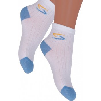 BRAND Chlapecké klasické ponožky bílá modrá