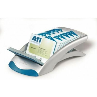 VISIFIX Stolní vizitkář pro 200 vizitek Desk VEGAS stříbrný/modrý – Zboží Mobilmania