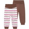 Kojenecké kalhoty a kraťasy Lupilu Dívčí kalhoty Jogger s BIO bavlnou 2 kusy pruhy hnědá