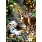 Norimpex Diamantové malování Jelen a srnka u lesního potoka 30 x 40 cm – Zboží Mobilmania