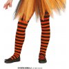 Dětský karnevalový kostým pruhované punčocháče černá a oranžová