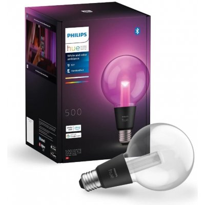 HUE Lightguide LED žárovka E27 G95 6,8W 500lm 2000-6500K RGB CRI80 IP20, stmívatelná – Hledejceny.cz