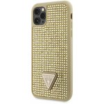 Pouzdro Guess, Rhinestones Triangle Metal Logo iPhone 11 Pro zlaté – Zboží Mobilmania