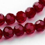 Broušené korálky - průsvitné - tmavě červené - 8 mm - 10 ks – Zboží Dáma