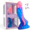 Engily Ross Dildox Dragon Luminiscent Dildo Liquid Silicone 18 cm Blue Pink