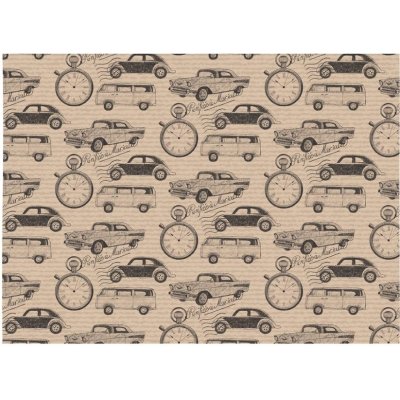 Balicí papír vzor retro auta 100x70 cm – Zboží Živě