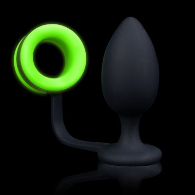 Ouch! Glow in the Dark Butt Plug with Cock Ring – Zboží Mobilmania