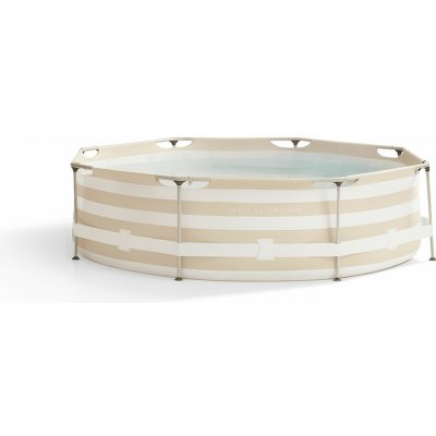 Swim Essentials Kulatý Essence Luxe Sand White Stripe 305x76 cm – Zboží Mobilmania
