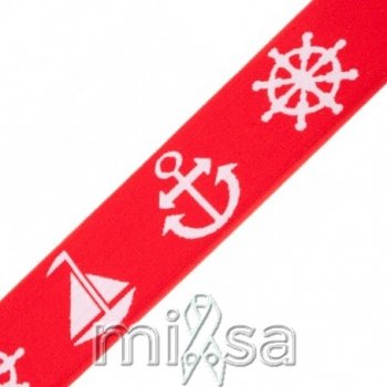 Pruženka plochá 40mm Nautical Red