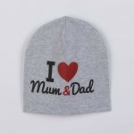 New Baby čepička I Love Mum and Dad šedá – Zboží Dáma