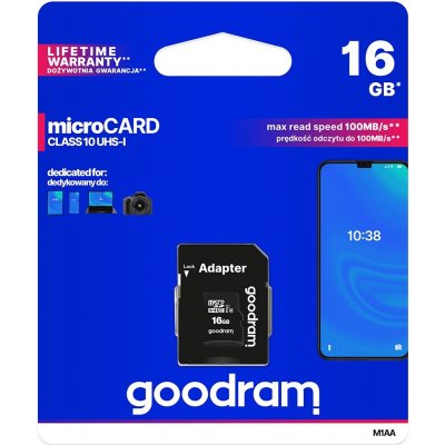 Goodram microSDHC 16 GB UHS-I U1 M1AA-0160R12 – Sleviste.cz