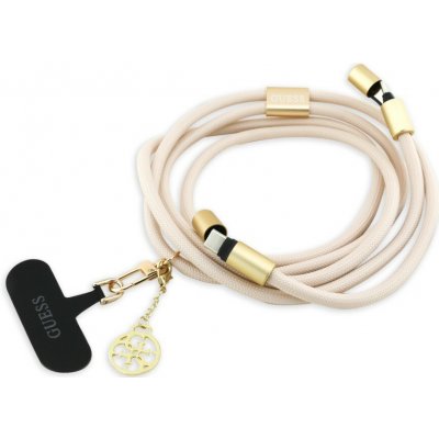 Guess Crossbody popruh 4G Charm s nabíjecím kabelem USB-C/USB-C - béžová – Zboží Mobilmania