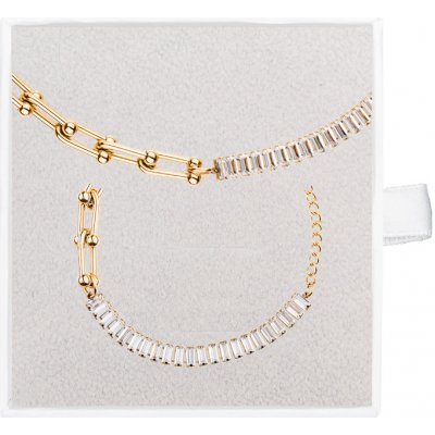 Franco Bene Pozlacený Crystal set náhrdelníku a náramku 2251 – Zboží Dáma