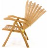 Zahradní židle a křeslo Divero 40742 Dřevěná polohovatelná židle