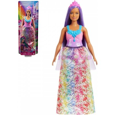 Barbie Kouzelná princezna fialové vlasy a růžová korunka