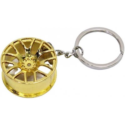 Přívěsek na klíče GBD kolo kovový s kroužkem zlatá