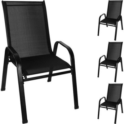 Gardlov 20871 Zahradní židle stohovatelné černé 4 ks – Zboží Mobilmania