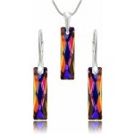 Swarovski Elements Queen Baguette krystal Stříbrná sada 39022.2 – Zboží Dáma