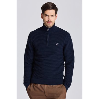 Gant D1. Cotton Texture Halfzip modrá – Zboží Mobilmania