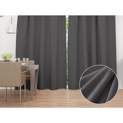 Biante Sametový závěs Velvet Premium SVP-017 Tmavě šedý - šířka 135 cm 135x150 cm – Hledejceny.cz
