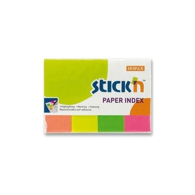 Hopax Stick'n Index Notes - neonové samolepicí záložky - 50 × 20 mm, 4 × 50 l. – Zboží Dáma