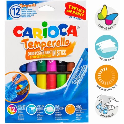 Carioca temperové barvy v tyčince 12 ks – Sleviste.cz