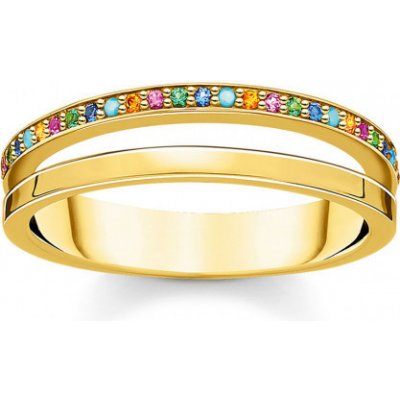 Thomas Sabo prsten Ring double colored stones gold TR2316 488 7 – Zboží Mobilmania