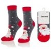 Intenso vysoké veselé dámské ponožky Santa Claus šedé