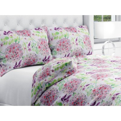 Biante bavlna povlečení Sandra SA-385 Růžové cibulové květy na bílém 200x200 2x70x90 – Zboží Mobilmania