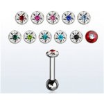 Piercingate Činka do ucha s kamínky PNC00150 Černá – Zboží Dáma