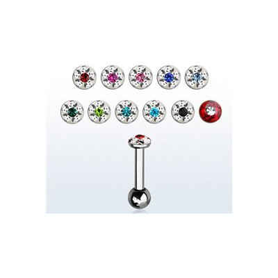 Piercingate Činka do ucha s kamínky PNC00150 Černá – Zboží Dáma