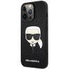 Pouzdro a kryt na mobilní telefon Apple Pouzdro KARL LAGERFELD Apple iPhone 13 Pro - hlava Karla - guma / umělá kůže - černé