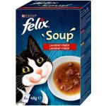 Felix Soup Lahodný výběr s hovězím s kuřetem s jehněčím 6 x 48 g – Sleviste.cz