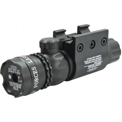Laserový zaměřovač JS-Tactical Force červený laser 650nm s montáží na 22mm i 25,4mm – Sleviste.cz