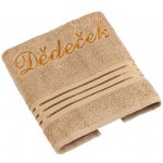 Bellatex froté ručník kolekce Linie s výšivkou Dědeček hnědý 50 x 100 cm – Sleviste.cz