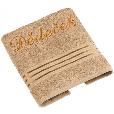 Bellatex froté ručník kolekce Linie s výšivkou Dědeček hnědý 50 x 100 cm – Sleviste.cz